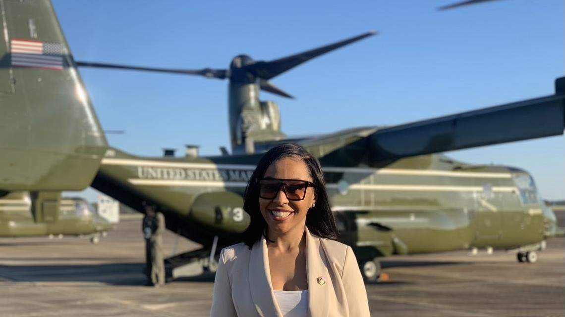 Liberty City native Erica Loewe pictured on the runway. A graduate of Immaculata-La Salle High School, Loewe was recently promoted to the White House’s new chief of staff of public engagement