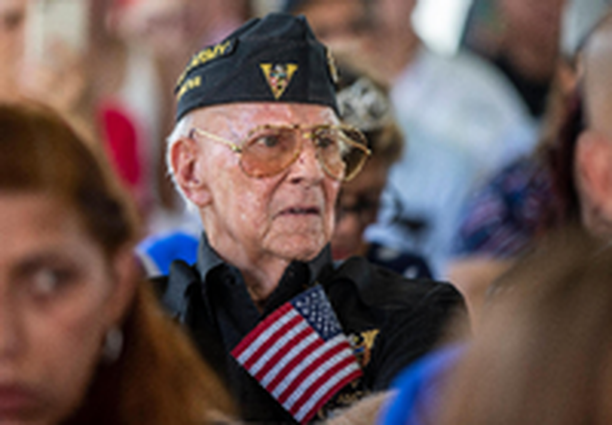 U.S. Army Cuban-American veteran Tony Alvarez attends the Veterans Day Ceremony hosted by the City of Hialeah at Veterans Park on Friday, Nov. 11, 2022.