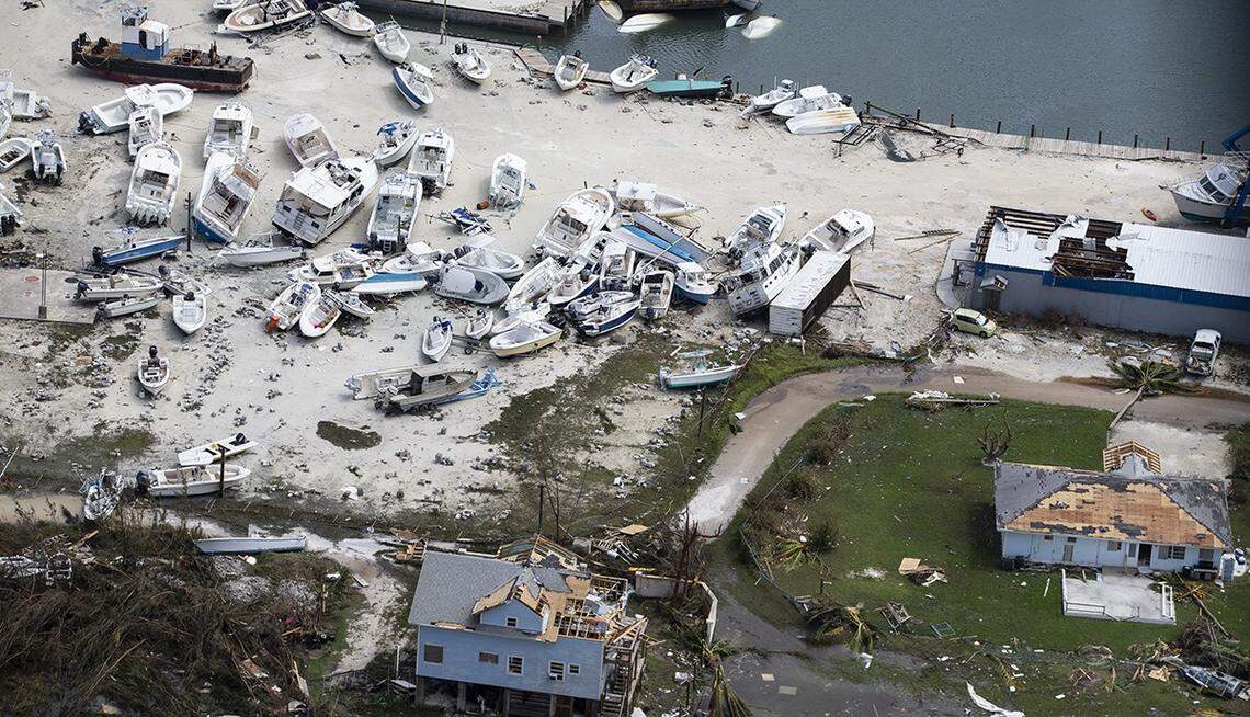Destruction from Hurricane Dorian at Marsh Harbour in Great Abaco Island, Bahamas on Wednesday, September 4, 2019