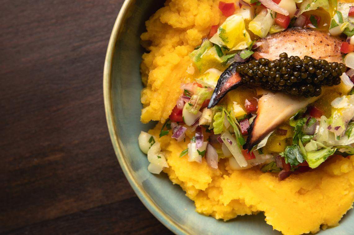 George Stone Crab causa with caviar at Jatto in Wynwood