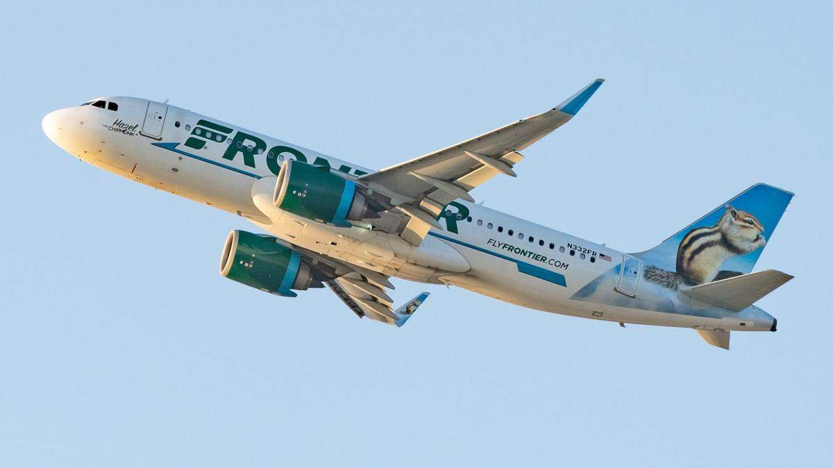 A Frontier Airlines jet.