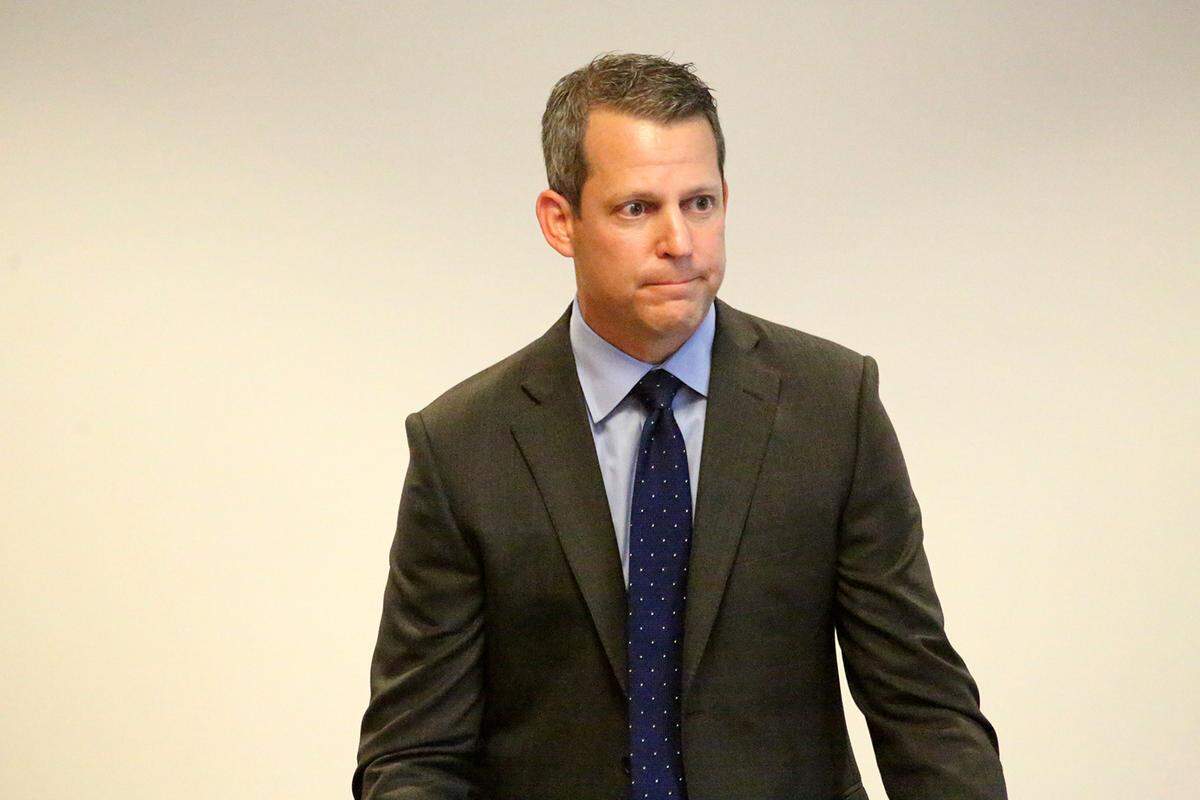 Andrew Warren at a press conference hours after Gov. Ron DeSantis suspended him from his job as Hillsborough State Attorney, Aug. 5, 2022, in Tampa.