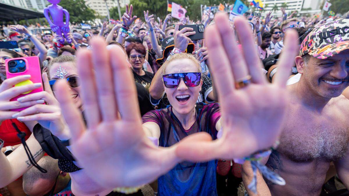 Rachel Romens dances as Armin van Buuren performs during Ultra Music Festival’s 25th anniversary at Bayfront Park on Saturday, March 29, 2025, in downtown Miami, Fla.