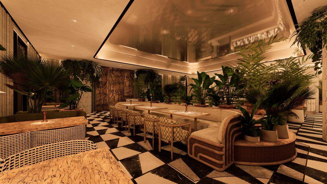 The interior of Eight Ball in Miami.