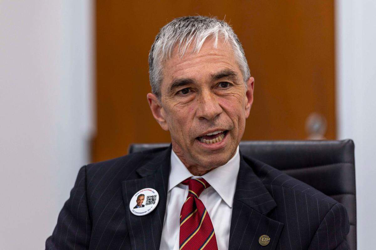 Thomas O. Wells speaks to the Miami Herald Editorial Board during an interview with the Coral Gables 2025 Group III commission candidates at the Miami Herald newsroom on Thursday, March 6, 2025, in Miami, Florida.
