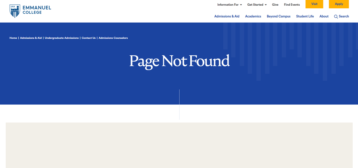Emmanuel College’s website.