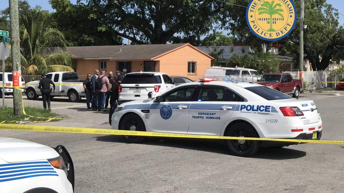 Miami police investigate a fatal head-on crash July 17, 2018, involving what detectives say is a stolen Dodge Ram.