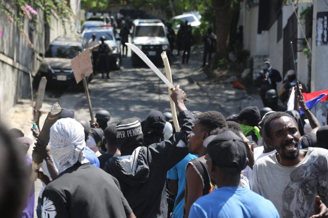 As Haiti’s capital comes under intense gang attacks, angry Haitians in Canape Vert armed themselves with machetes and took to the streets Wednesday, March 19, 2025 to protest the assaults and lack of response from the country’s authorities. 