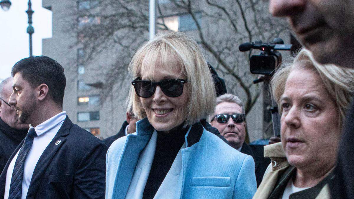 January 25, 2024; New York, NY, USA; E. Jean Carroll leaves the Daniel Patrick Moynihan United States Courthouse in New York City on Jan. 25, 2024, after proceedings ended for the day in the defamation lawsuit against Donald Trump.