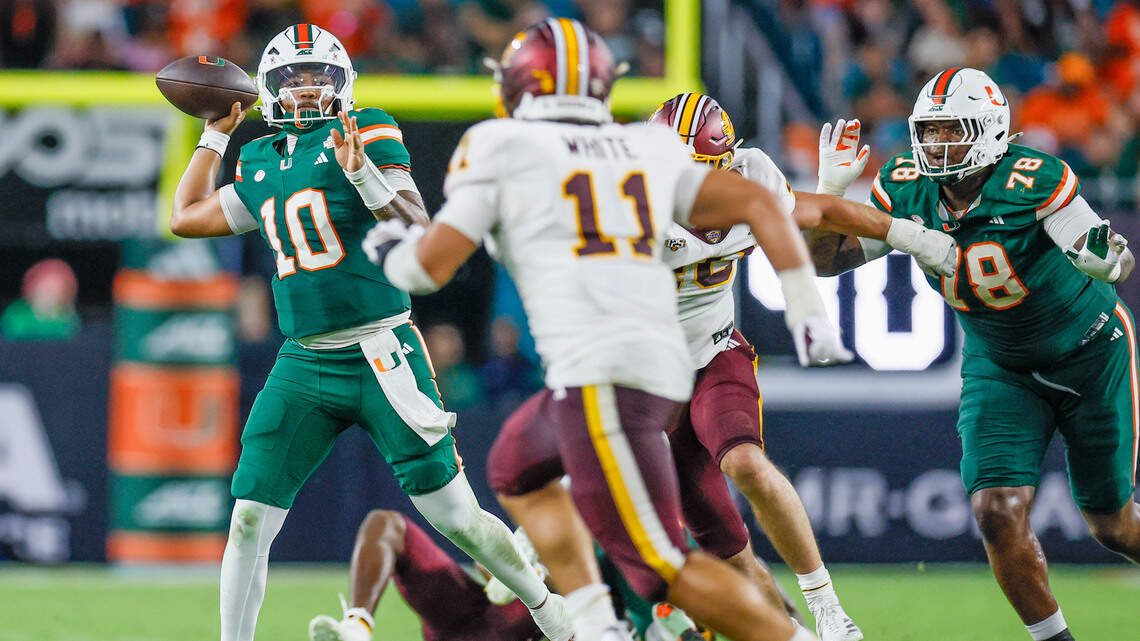 Mensah leads No. 4 Hurricanes into night game at Clemson with 5-0 start on the line