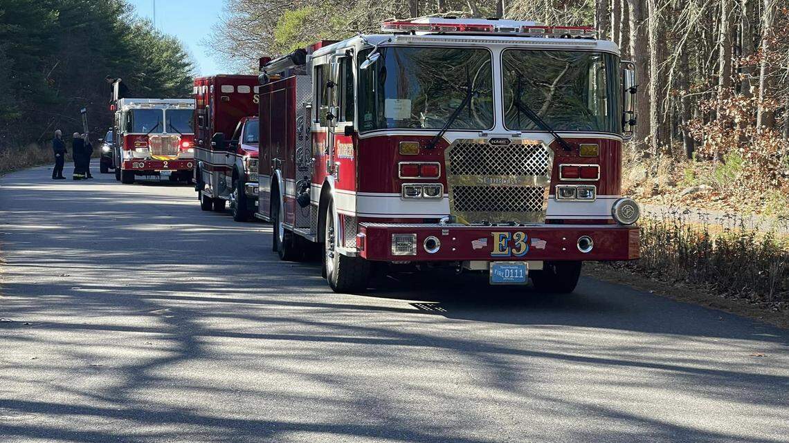 A hunter was trapped hanging from a tree when his tree stand malfunctioned, officials say.