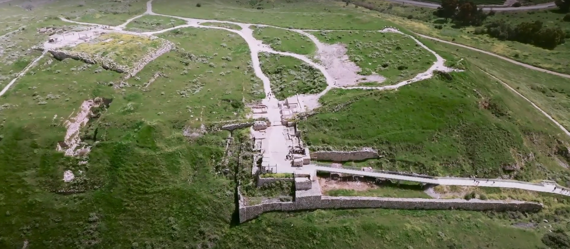 An aerial view of Tel Lachish park.