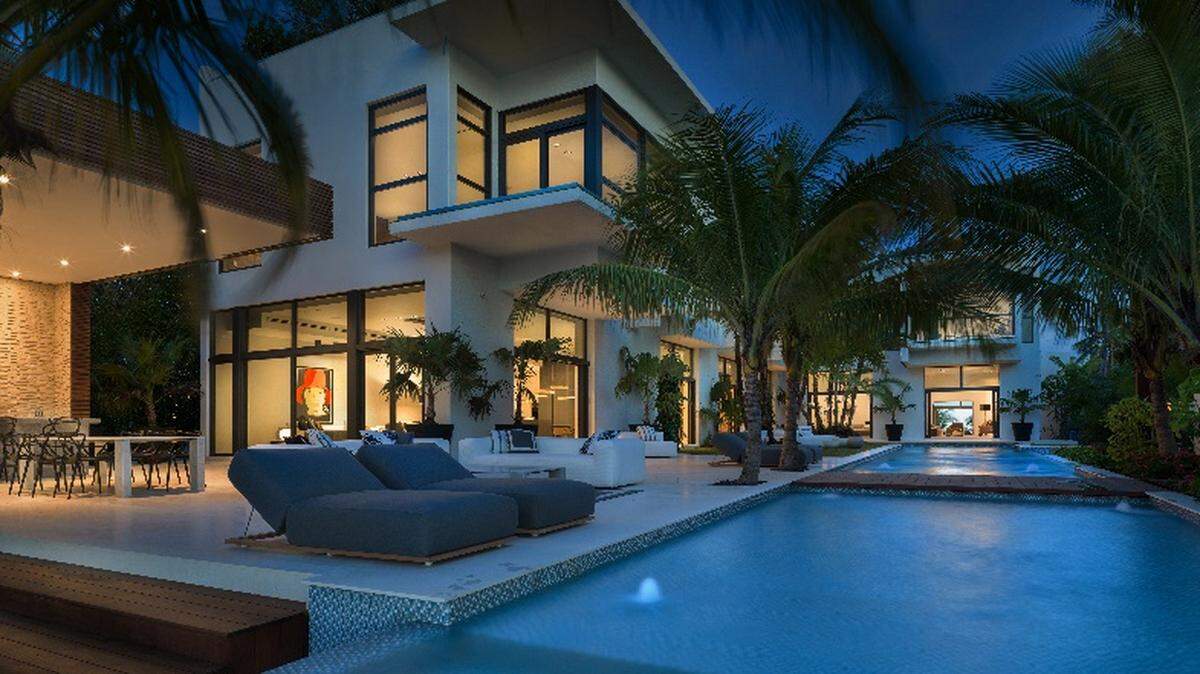 This waterfront mansion in Miami Beach has sold for $24.75 million, almost double what the sellers paid five years ago. It’s in a section near where Phil Collins used to live.