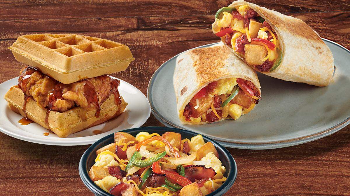 This is not a drill: Chicken and waffles is part of a new breakfast menu at Pollo Tropical.