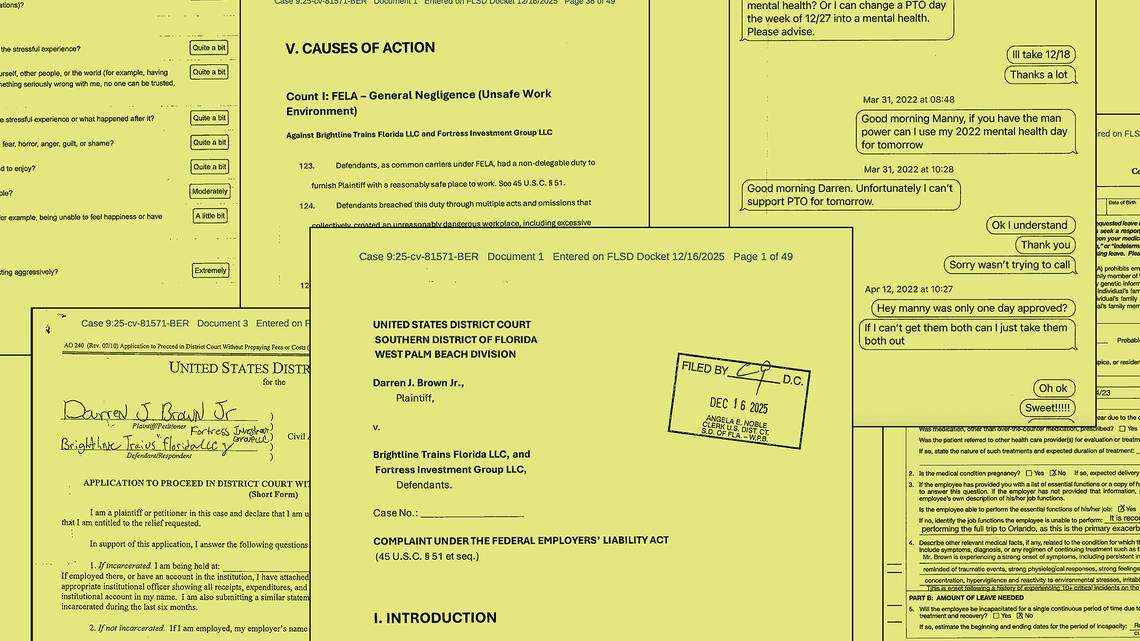 Brightline conductor sues for $60 million, says job on deadly rails caused PTSD