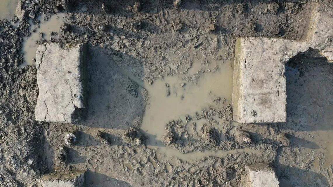 Archaeologists found an abundance of ruins and artifacts dating back at least 2,200 years in China, according to officials. Among their finds were these ruins of a wharf.