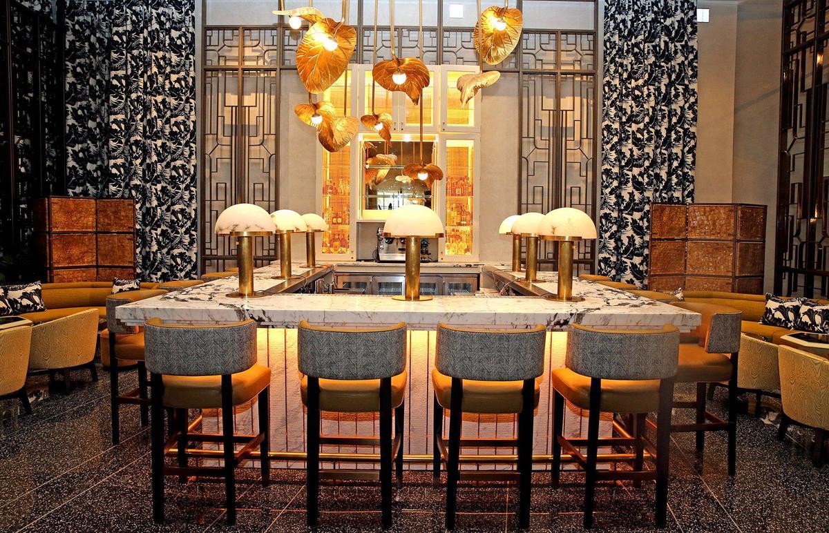 Lapidus Bar in the main lobby at the renovated Ritz-Carlton South Beach on Miami Beach, Florida, January 15, 2020.