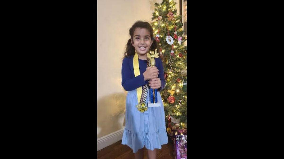 Judie ElAttar, 6, won David Fairchild Elementary School’s spelling bee.