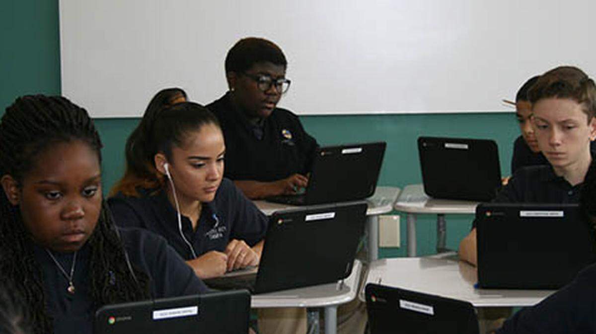 Students at Cristo Rey high school in Tampa.
