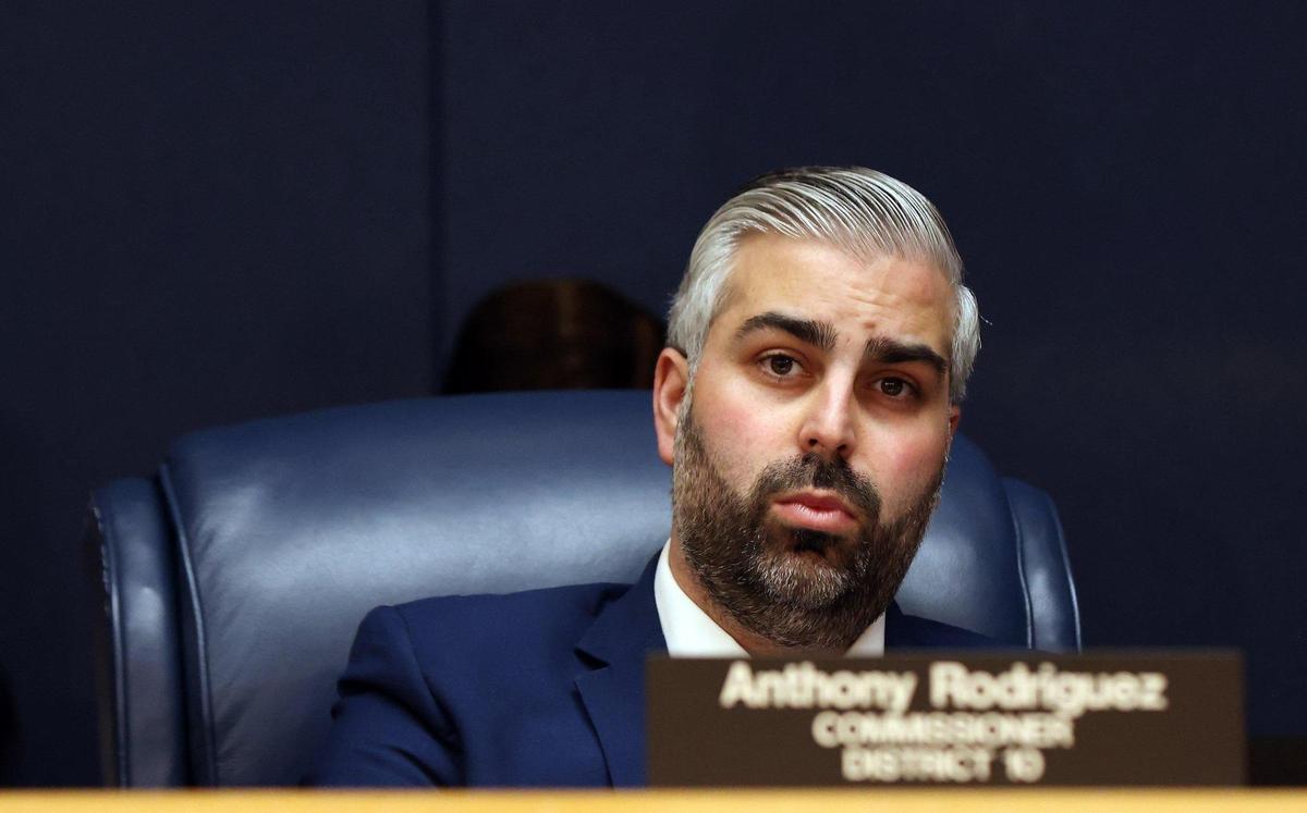 Commissioner Anthony Rodriquez attends the Miami-Dade County Commission meeting, where he was elected vice chair, on Tuesday, Dec. 6, 2022.