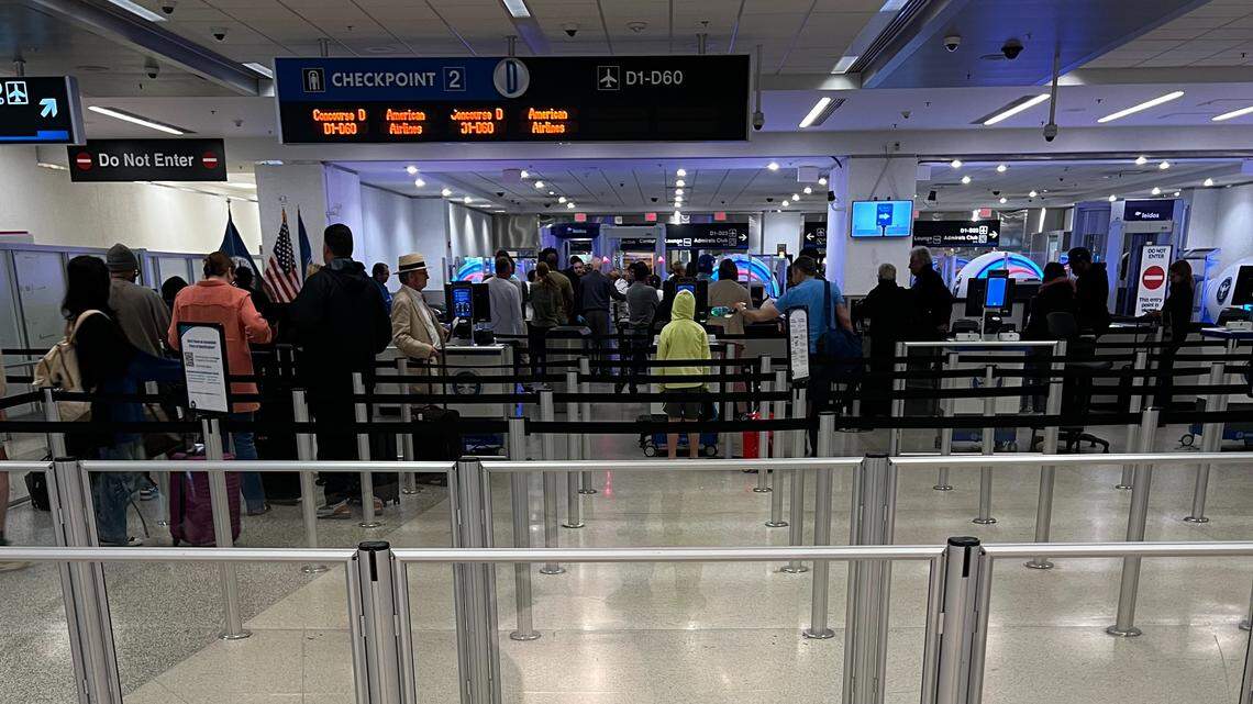 TSA Checkpoint 2 at Miami International Airport on March 18, 2026