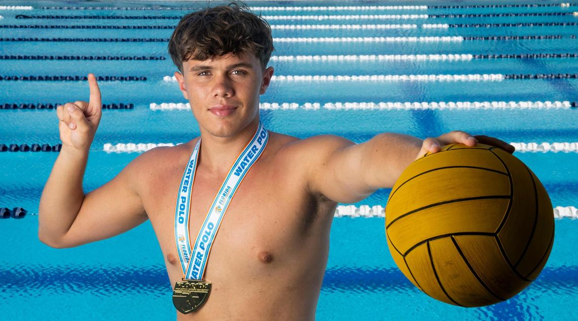 Noslen De La Puente, Mater Lakes Academy High School, Water Polo. All-Dade players photographed at Gulliver Prep on Wednesday, May 7, 2025, in Pinecrest, Fla.