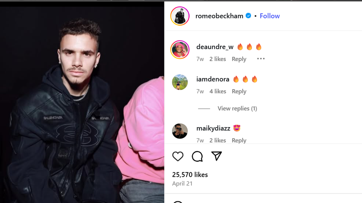 Romeo Beckham/Instagram screenshot