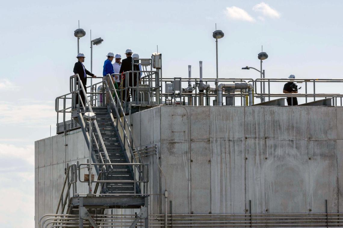 Guests are taken on a tour of the the FPL Miami-Dade Clean Water Recovery Center (CWRC) at FPL Turkey Point Nuclear Generating Station on Wednesday, January 15, 2025, in Homestead, Fla. The CWRC is one of the largest reuse projects in Florida which will further treat and reuse up to 15 million gallons per day of reclaimed water from the county. FPL will use 100% of that reclaimed water to cool the natural gas plant at FPL’s Turkey Point Clean Energy Center (Unit 5).