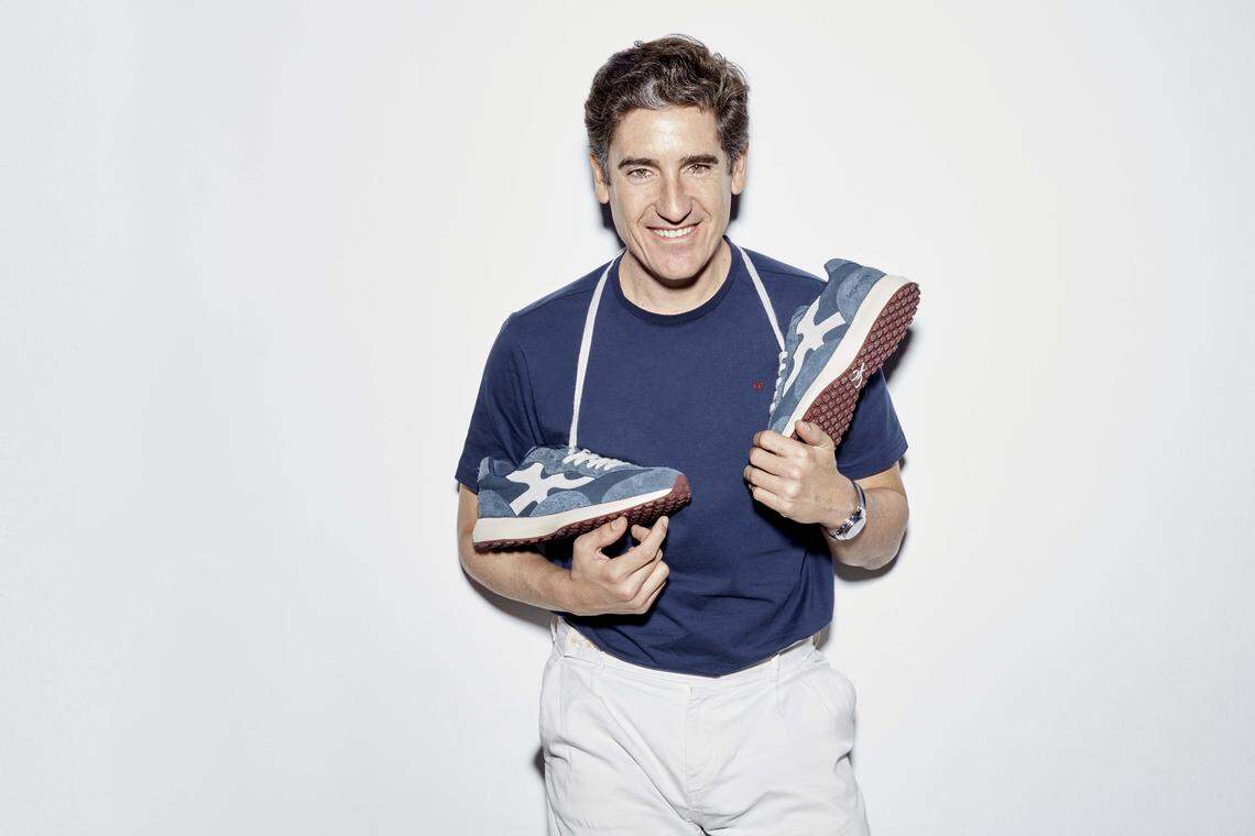 Silbon CEO Pablo López sporting some of the Spanish-style clothing store’s merchandise. The chain opened its first U.S. store at Aventura Mall on Dec. 4, 2025.