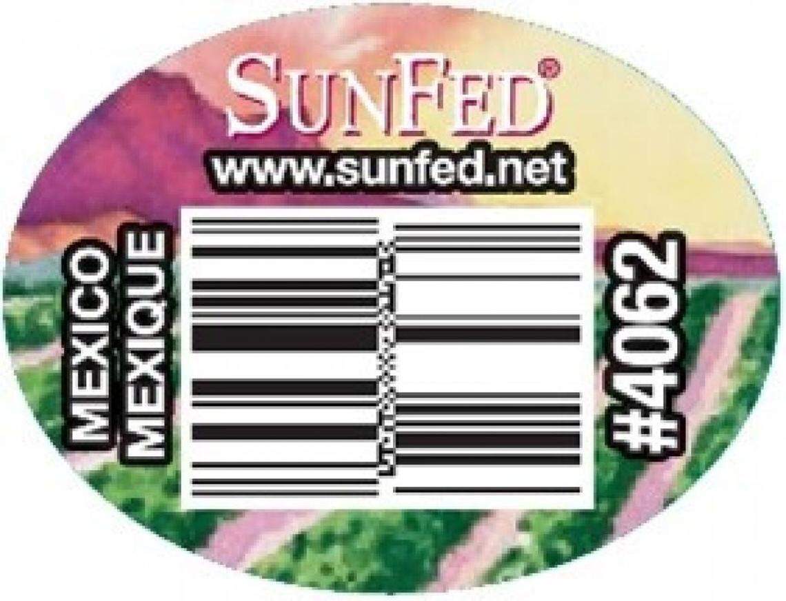 The SunFed PLU sticker on recalled cucumbers sold individually.