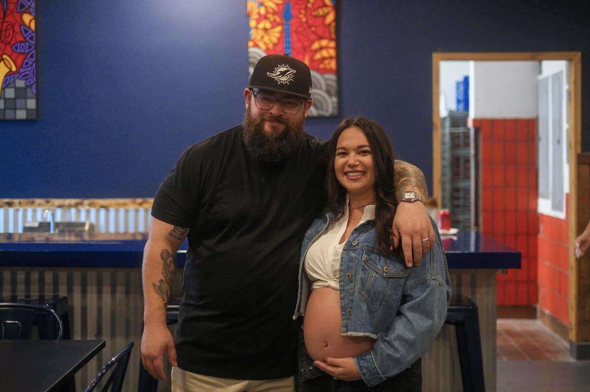 Jeff and Laura Budnechky at Lala’s Burgers in Kendall.