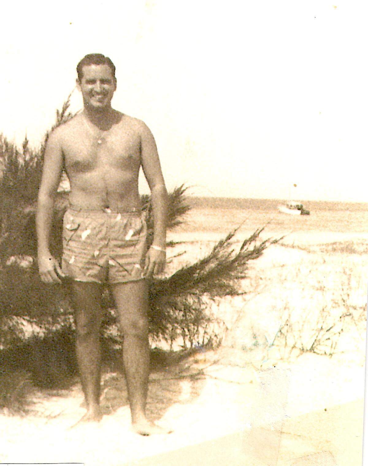 Antonio San Pedro, whom his family lovingly called “the stud muffin of Cuban beaches,” as a young man in Havana.
