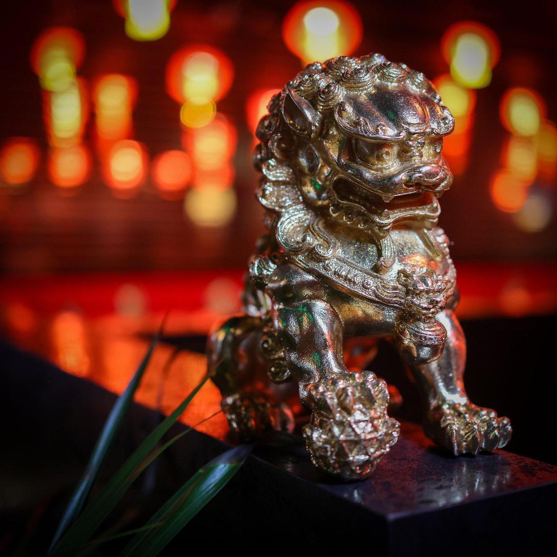 Part of the decor at Double Luck Chinese.