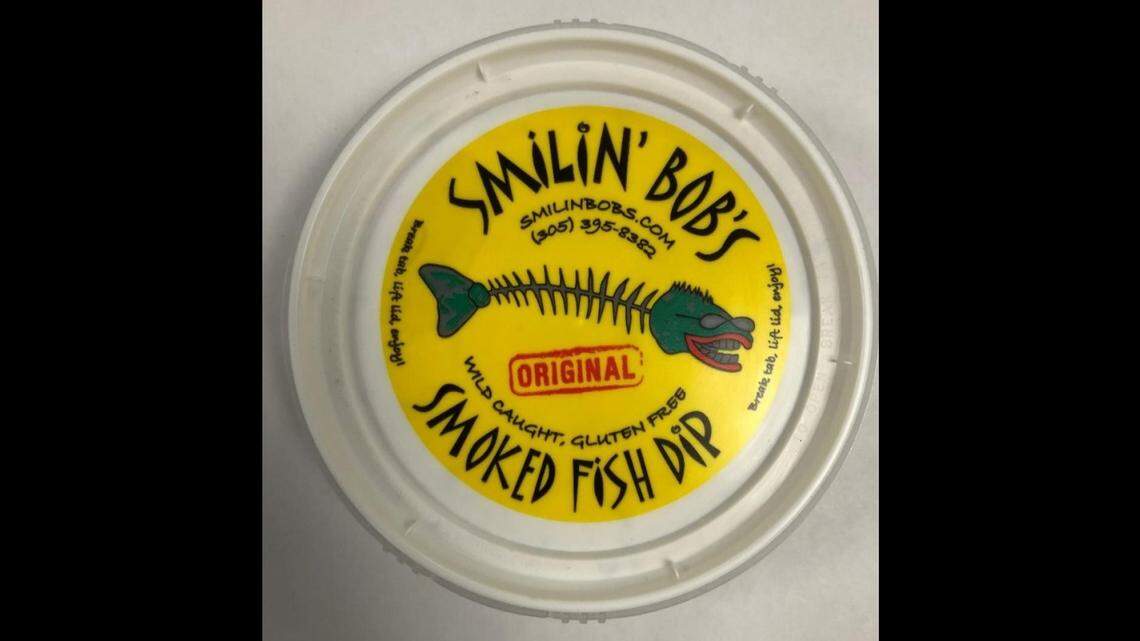 Some Smilin’ Bob’s Natural Smoked Fish Dip cups were mistakenly packed with lids from the Original Smoked Fish Dip. The Key West-based company issued a recall on Oct. 22, 2021. This is an example of the lid. 
