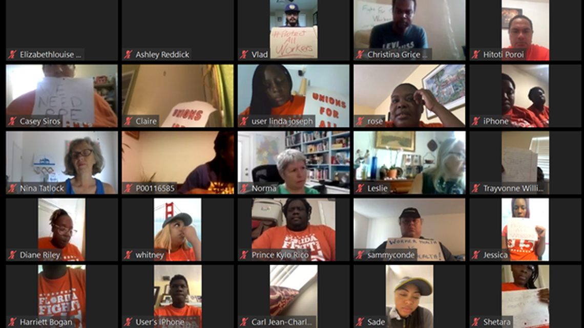 Fast food workers from more than 50 McDonald’s, Burger King, Checkers, Pizza Hut, Popeyes and Starbucks in South Florida, Orlando and Tampa went on strike to demand more protection during the coronavirus outbreak.