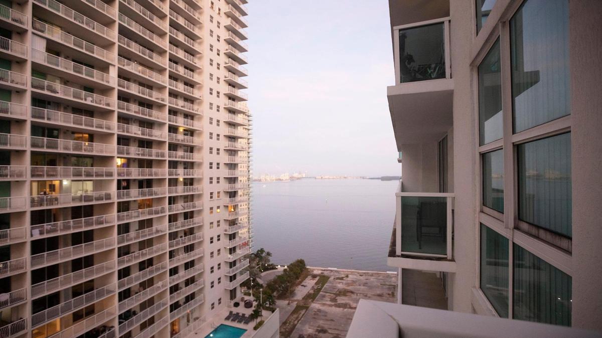 View from Solaris condominium at Brickell Bay in Miami on Jan. 21, 2025.
