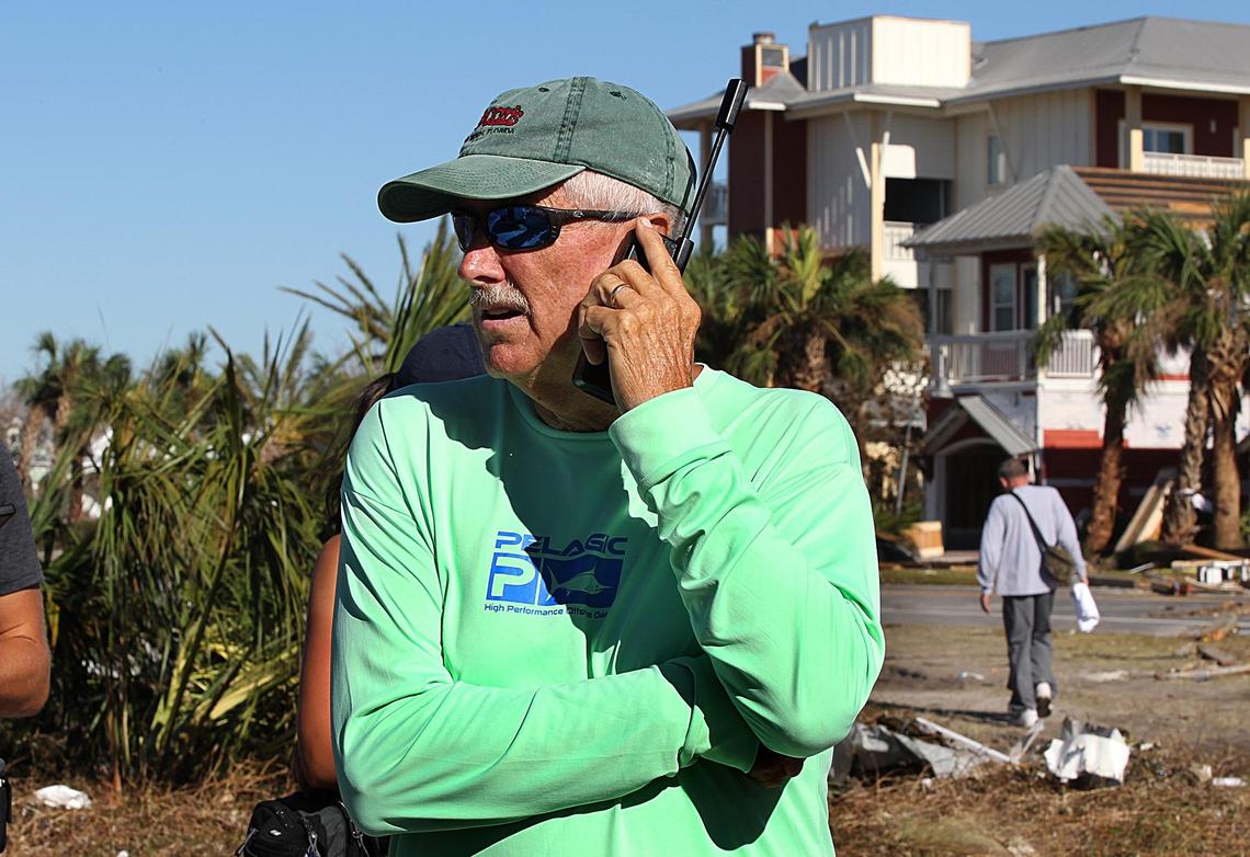 Mexico Beach Mayor Al Cathey borrowed a news crew’s satellite phone on Friday to order emergency supplies and generators.