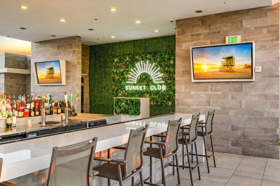 The bar at the Sunset Club at the Costa Hollywood Beach Resort.