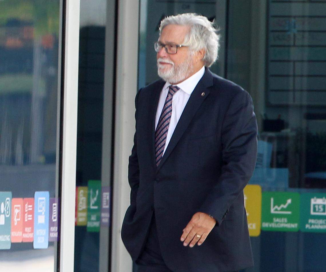 Carnival Corporation Chairman Micky Arison leaves the Wilkie D. Ferguson Jr. Federal U.S. Courthouse on Monday October 2, 2019 after a hearing on pollution charges and probation violations that stem from the company’s 2016 conviction for dumping oily waste into the ocean from its ships.