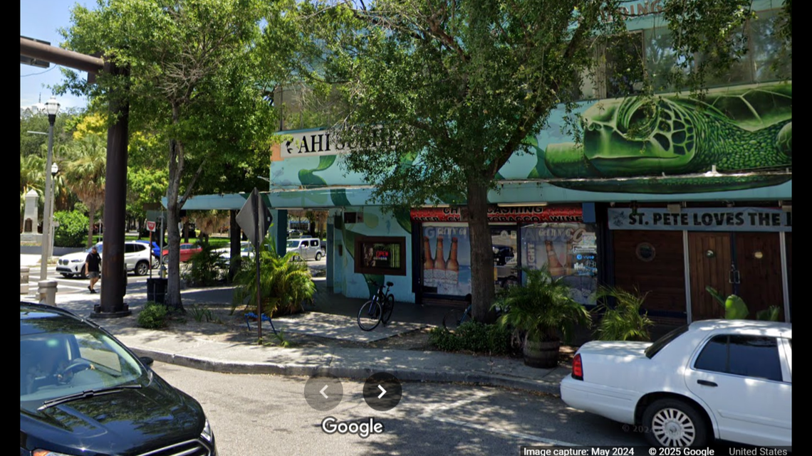 A man accused of attacking the owner of Ahi Sushi in St. Petersburg, Florida, was fatally stabbed, police say.