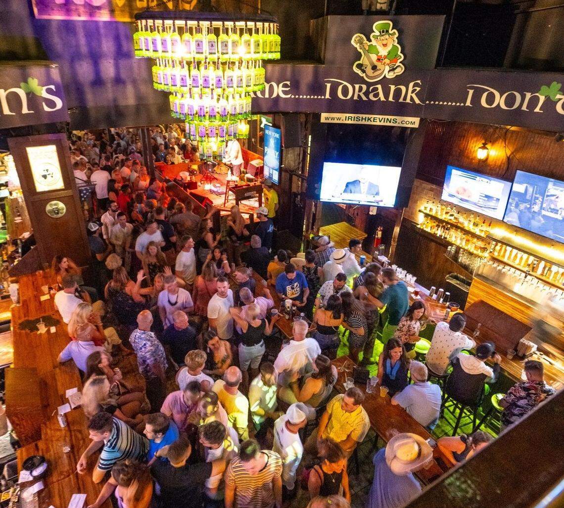 Irish Kevin’s on Duval Street in Key West has live music from 11 a.m. to nearly 3 a.m. daily, according to its January 2022 calendar.