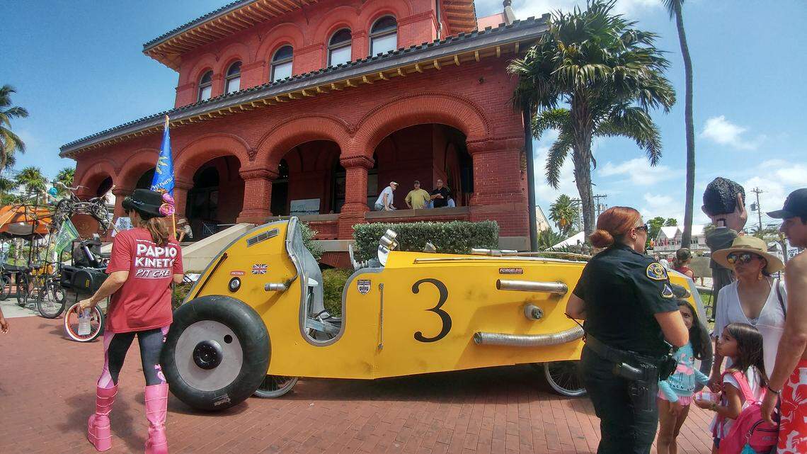 This entry was one of dozens in the fourth annual Papio Kinetic Sculpture Parade in Key West on Saturday, May 4, 2019.