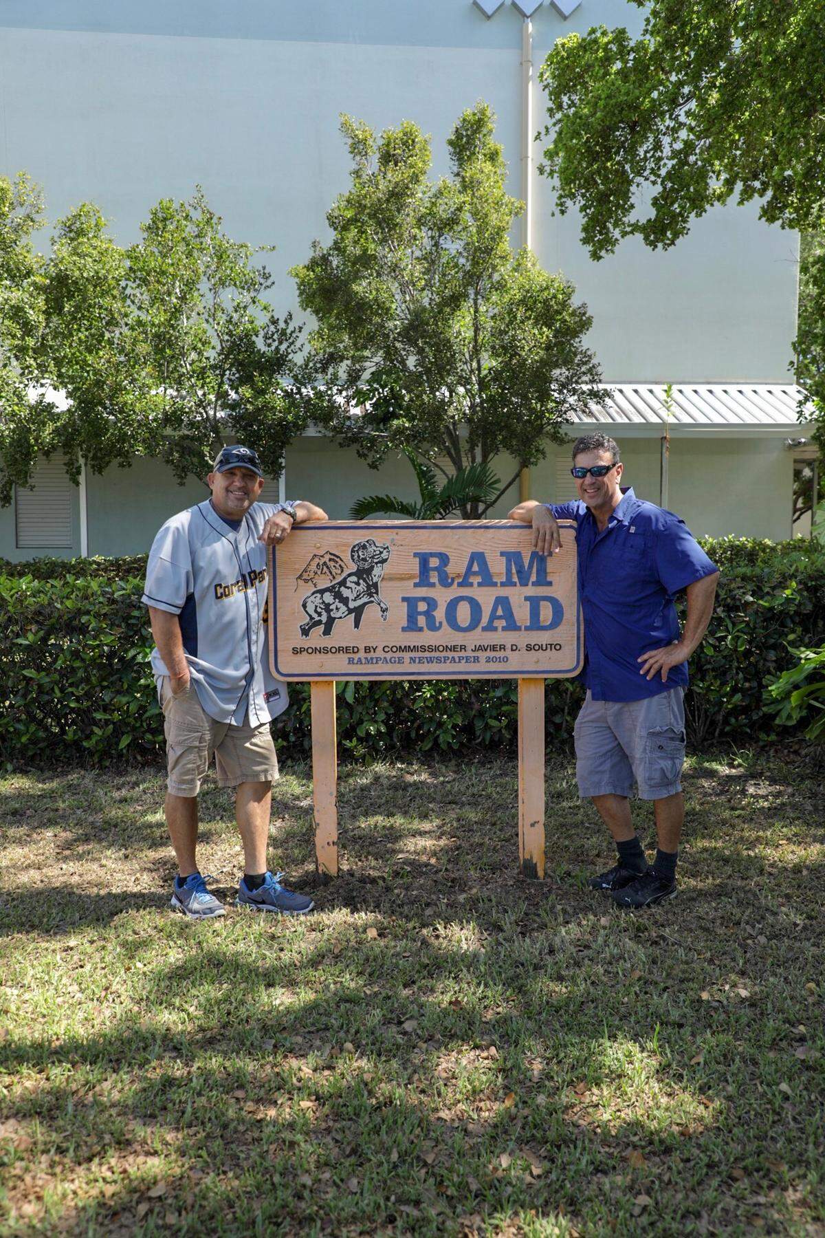 Manny Fernandez, who was Coral Park’s second baseman in 1978,  and Jorge Diaz, the school's catcher.