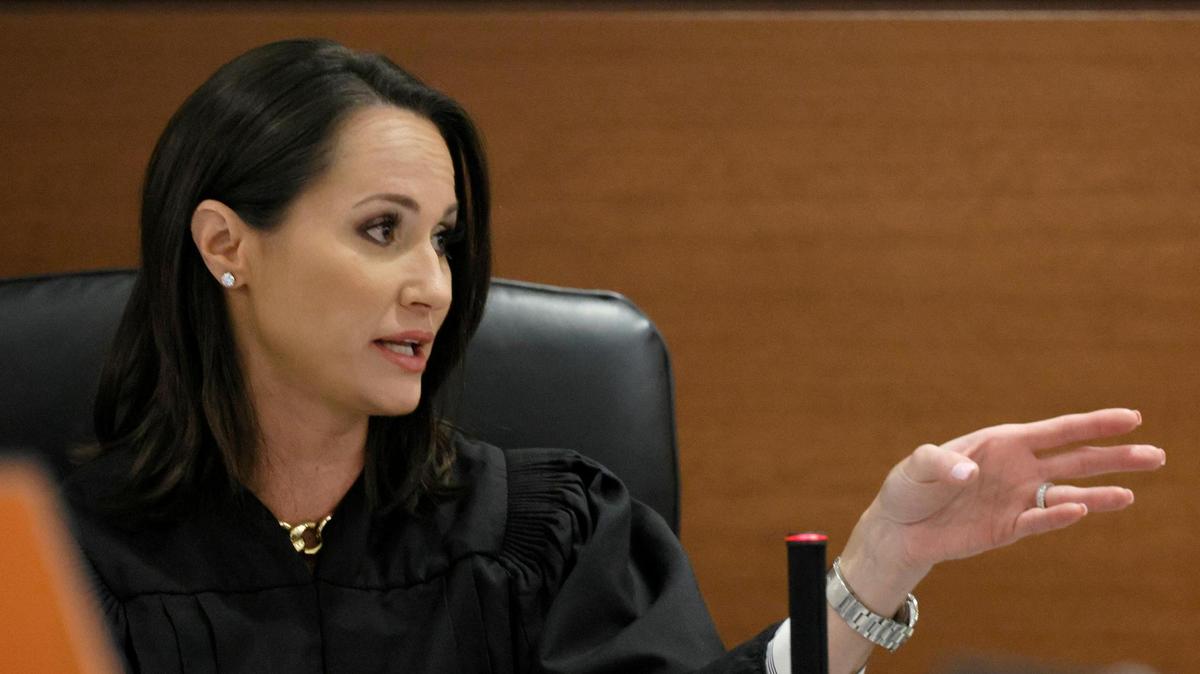 Judge Elizabeth Scherer speaks in court just after the defense team announced their intention to rest their case during the penalty phase of the trial of Marjory Stoneman Douglas High School shooter Nikolas Cruz at the Broward County Courthouse in Fort Lauderdale on Wednesday, Sept. 14, 2022. Cruz previously plead guilty to all 17 counts of premeditated murder and 17 counts of attempted murder in the 2018 shootings. (Amy Beth Bennett/South Florida Sun Sentinel via AP, Pool)