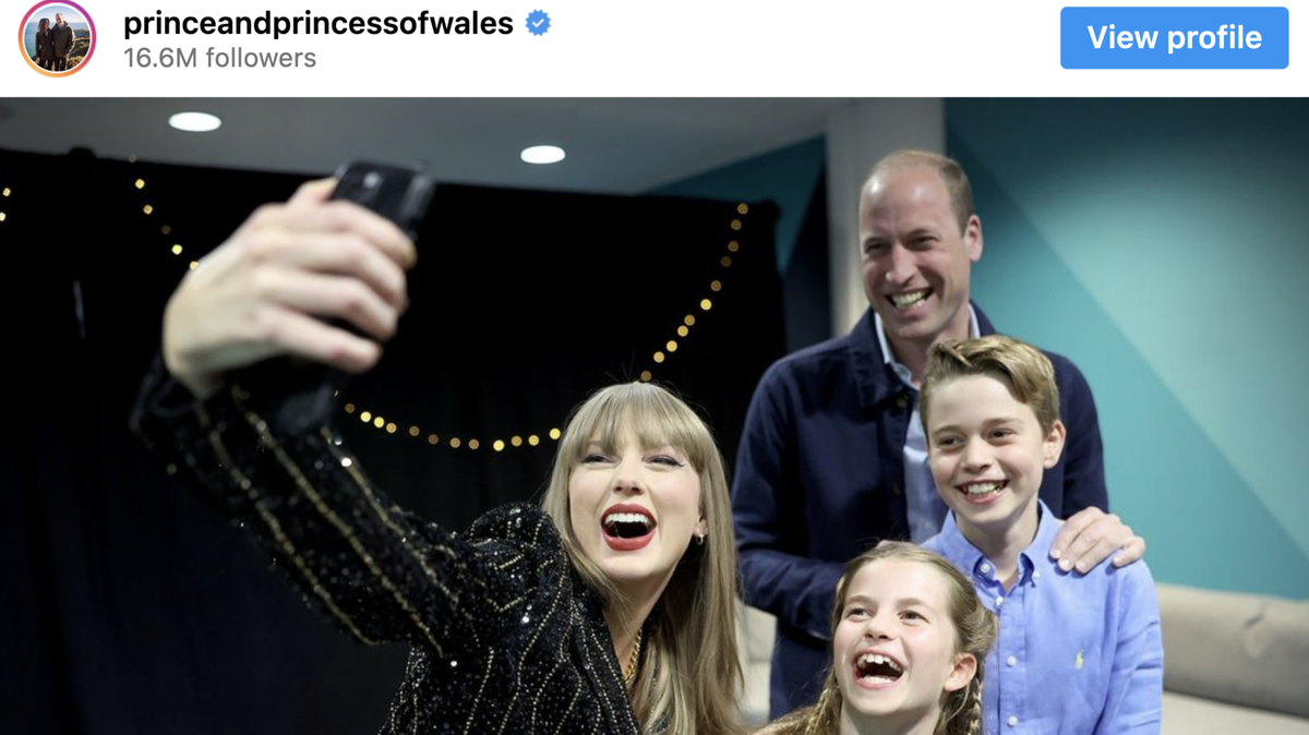 Taylor Swift and Prince William shared Instagram posts of each other and people are thrilled.