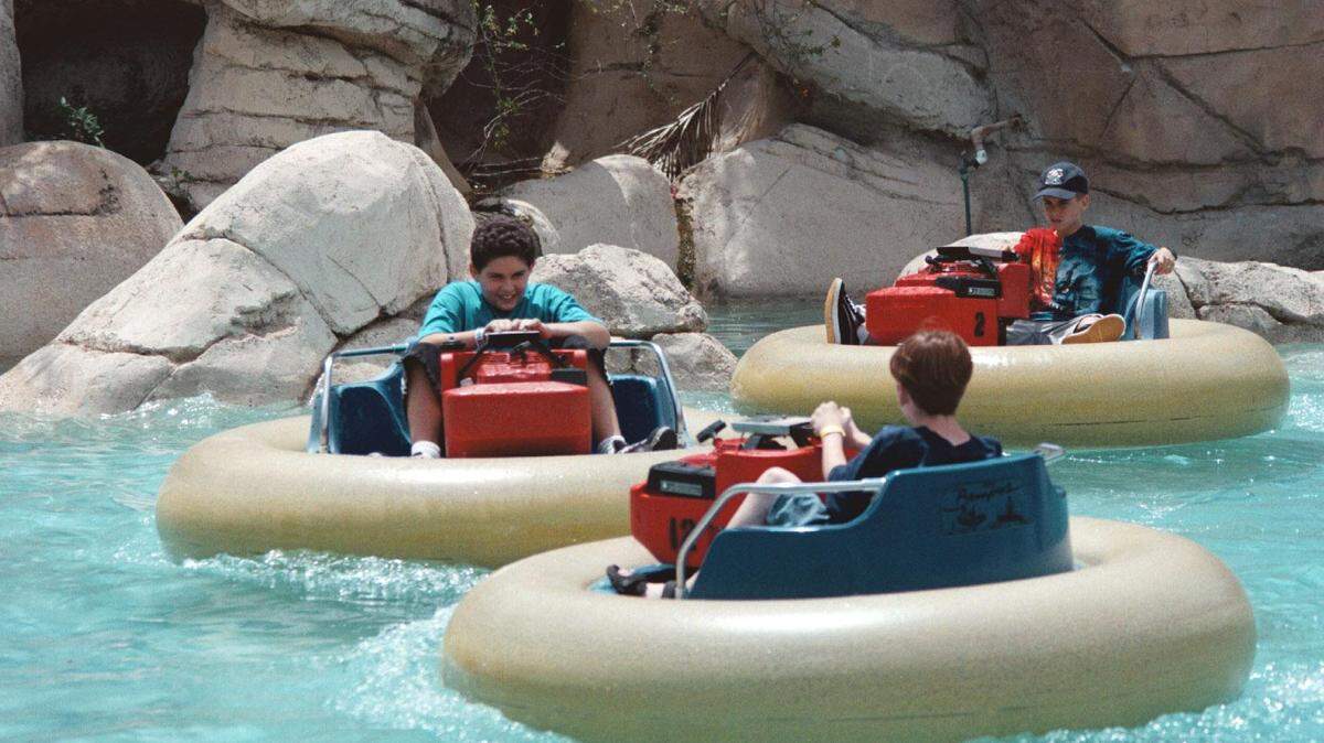 The bumper boat rides at Blockbuster Golf and Games.