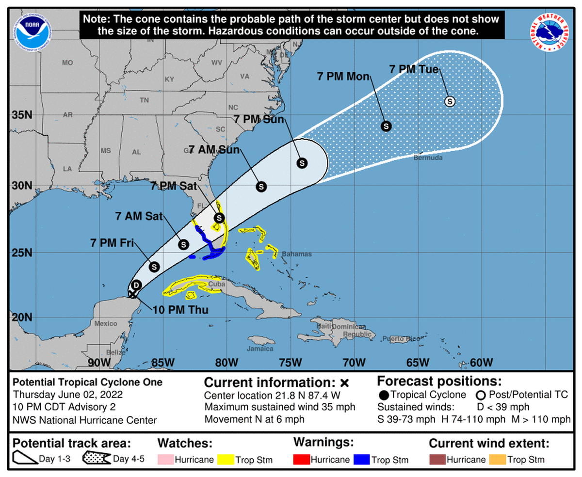 The National Hurricane Center issued tropical storm warnings and watches for Tropical Storm Alex in Florida and Cuba.