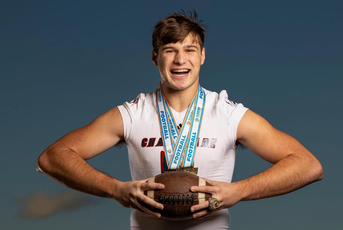 Zachary Crothers, Chaminade-Madonna College Preparatory School, Football. All-Broward players photographed at Brian Piccolo Sports Park on Thursday, Jan. 12, 2023, in Cooper City, Fla.