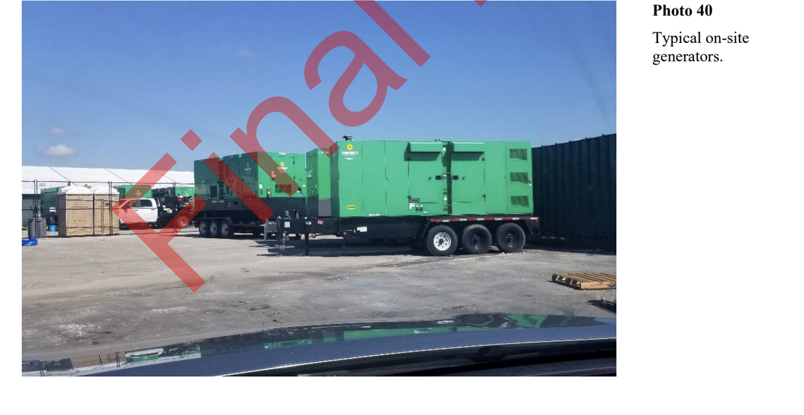 Example of generators used at Alligator Alcatraz