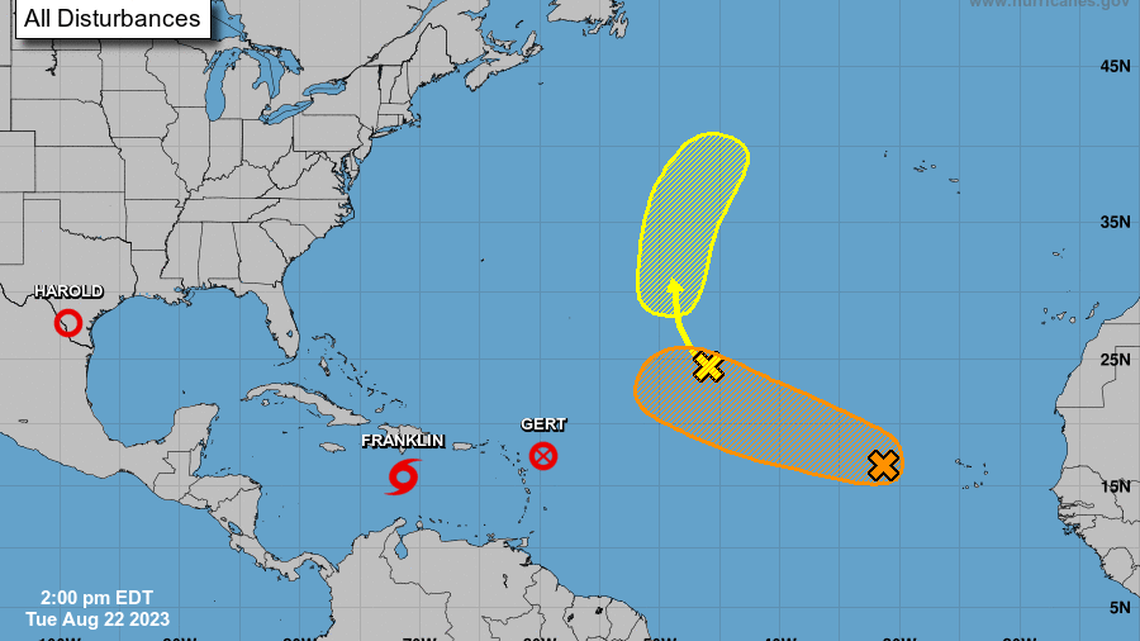 Other storms fade as Tropical Storm Franklin closes in on Haiti, the Dominican Republic